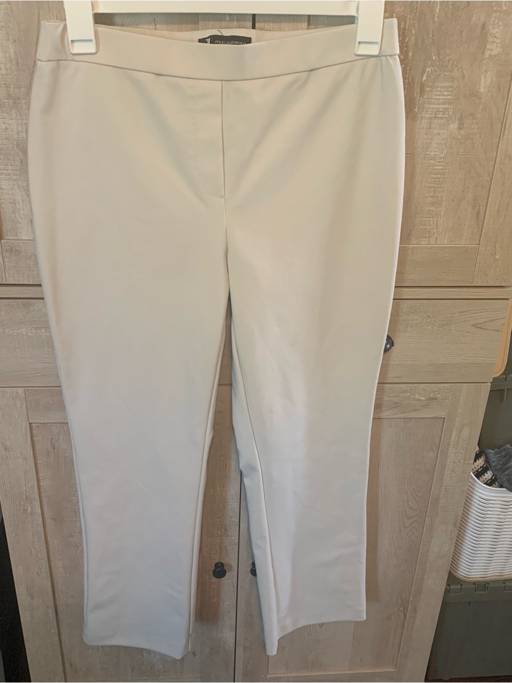 Jules & Leopold Cream Straight-Leg Trousers